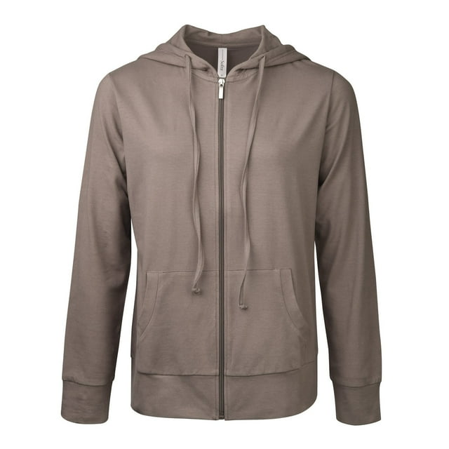 LNGOOR Sweat à Capuche à Fermeture à Glissière pour Femmes