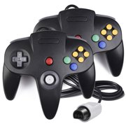 Restored Nintendo 64 N64 Game System with 2 Retrofam N64 Controller Black, Donkey Kong and Diddy Kong Racing