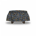 thumbnail image 4 of Doodle Ottoman Cover, Spring Branches Pattern, 2 Piece Slipcover Set with Ruffle Skirt for Square Round Cube Footstool Decorative Home Accent, Standard Size, Multicolor, by Ambesonne, 4 of 5