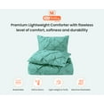 thumbnail image 3 of Wyoming King Comforter Pinch Aqua Green 300 GSM Plush Siliconized Microfiber Fill Duvet Insert With 1000 Thread Count Egyptian Cotton Shell Fluffy Soft with Premium Piping & Pillowcases, 3 of 8