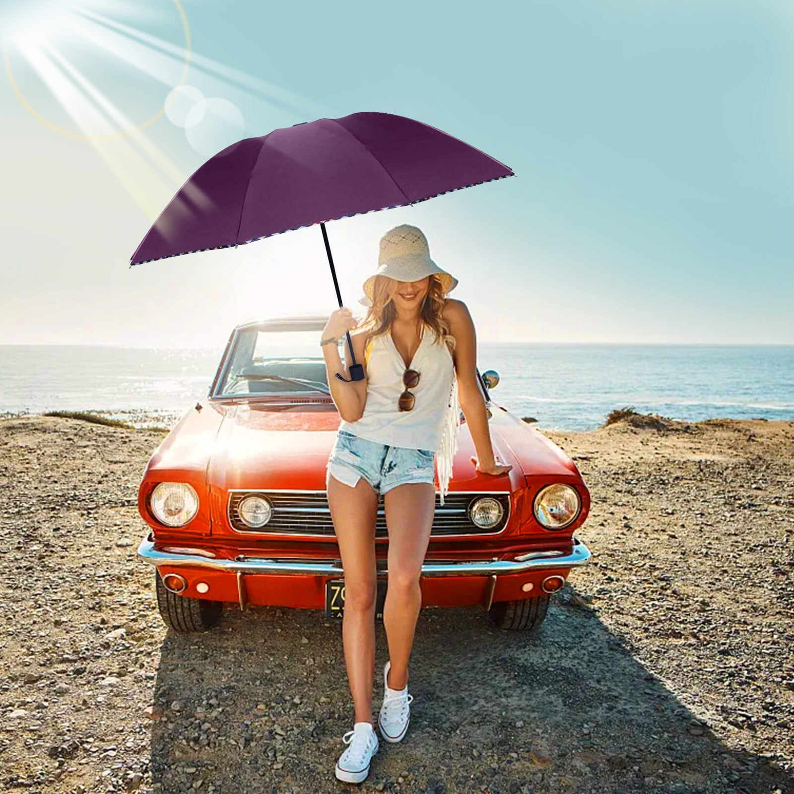 RuiJiao Extra Large Two-in-One Umbrella - Thickened and Foldable for Rain and Sun Protection