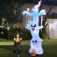 thumbnail image 5 of Gymax 10 FT Halloween Inflatable Stacked Ghost Holiday Decor w/ Colorful Flashing Lights, 5 of 10
