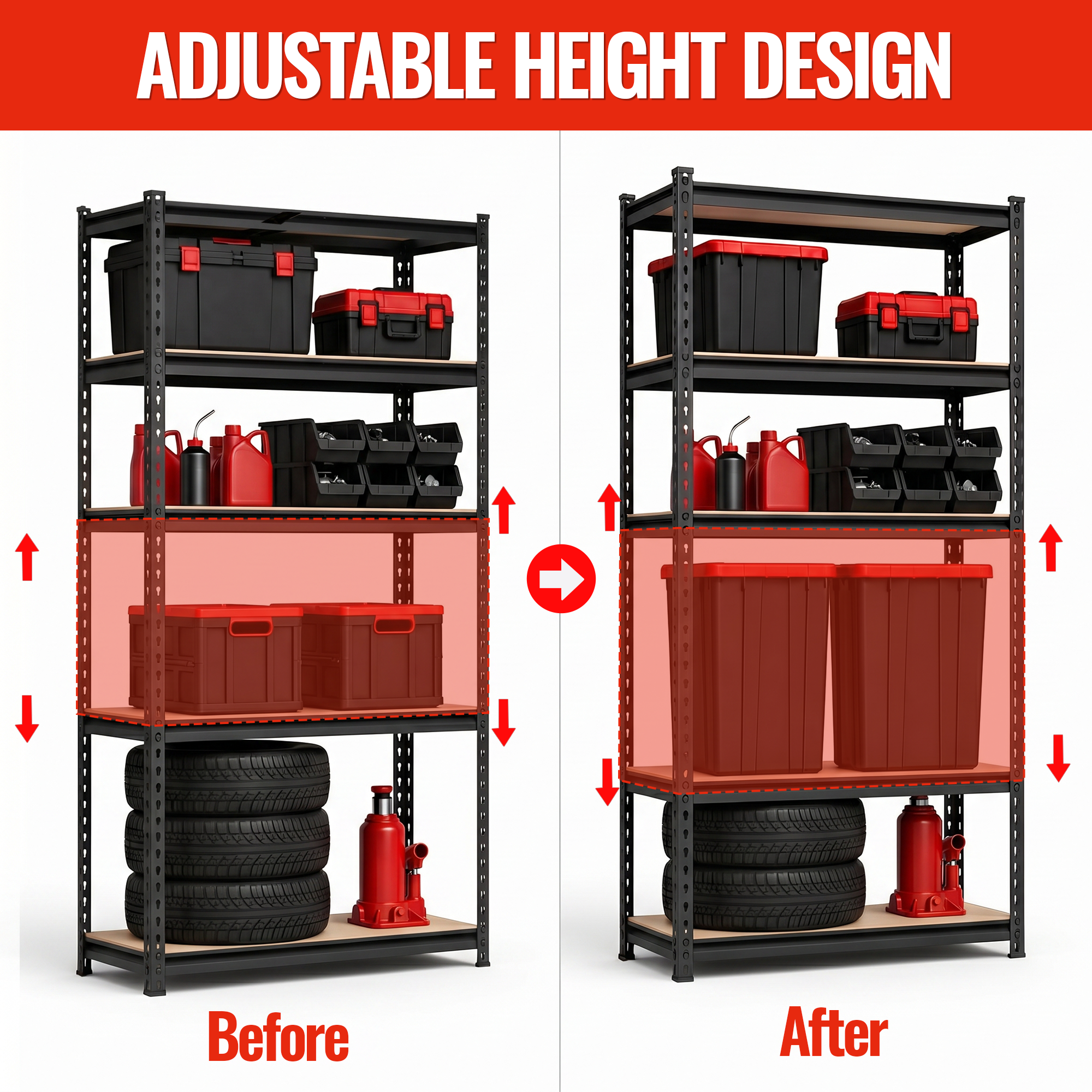 WorkPro 5-Tier Heavy-Duty Storage Shelf, 28"W x 12"D x 60"H, Black photo 6