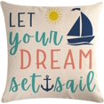 thumbnail image 5 of 4Pack Beach Theme Pillow Covers Watercolor Costal Sea Turtle Cushion Covers Nautical & Ocean Style Quotes Summer Holiday Home Decorative Pillowcases 18" x 18" for Sofa Couch Porch, 5 of 6