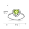 thumbnail image 2 of Primal Gold 14 Karat White Gold 6mm Heart Peridot and Diamond Ring, 2 of 3