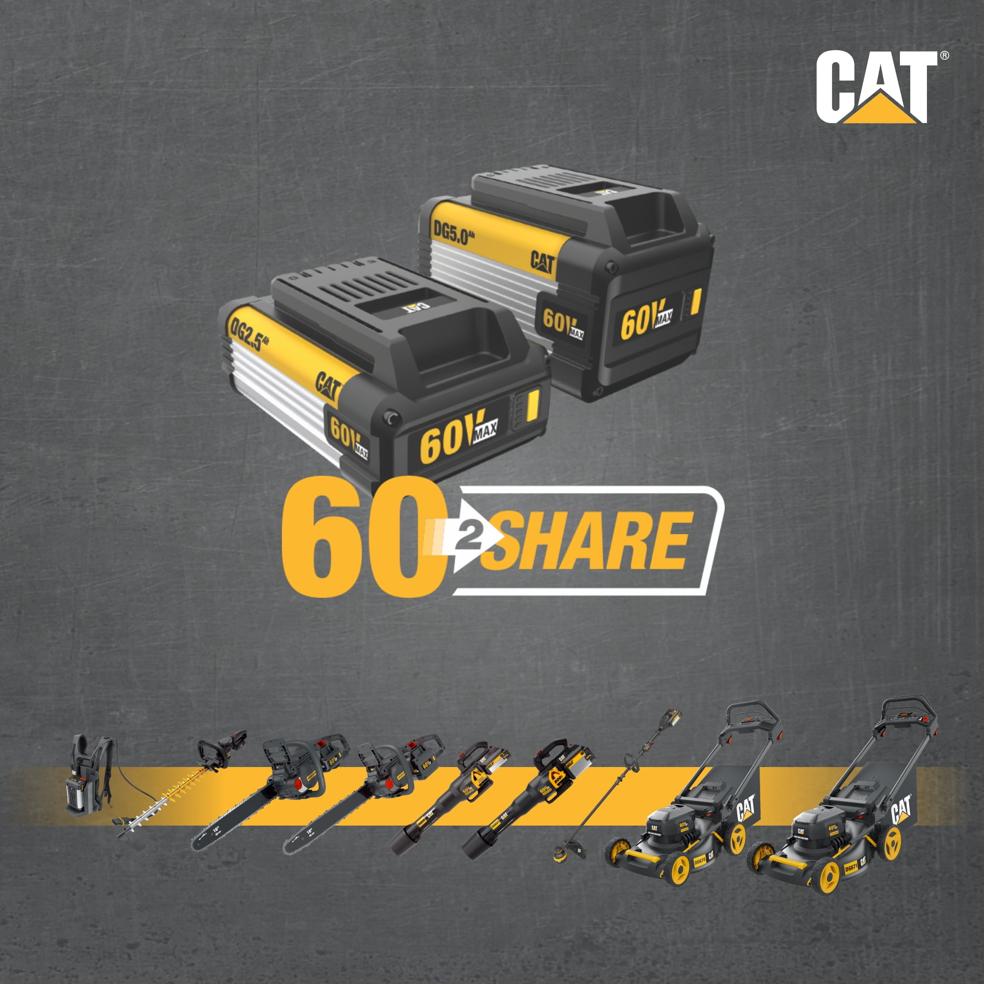 Caterpillar Cat® DG650 60V 700 CFM 135 MPH Brushless Leaf Blower (2.5ah Battery & Charger Included)
