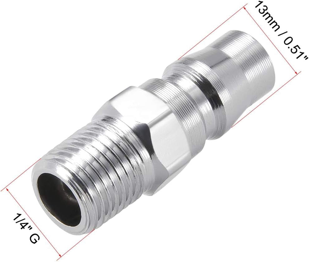 MKEUDQ-Air Tool Pressure Washer Male High Flow Hose Plug G1/4 Nipple Quick Coupler Connect Fitting 4pcs