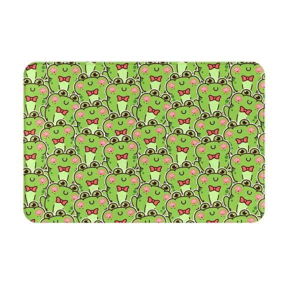 Logiee Cute Green Frog Print Welcome Mats for Entryway,Door Mat for Front Door,Entry Mat,Doormat for Garden, Garage, Patio, Home, Porch Decor