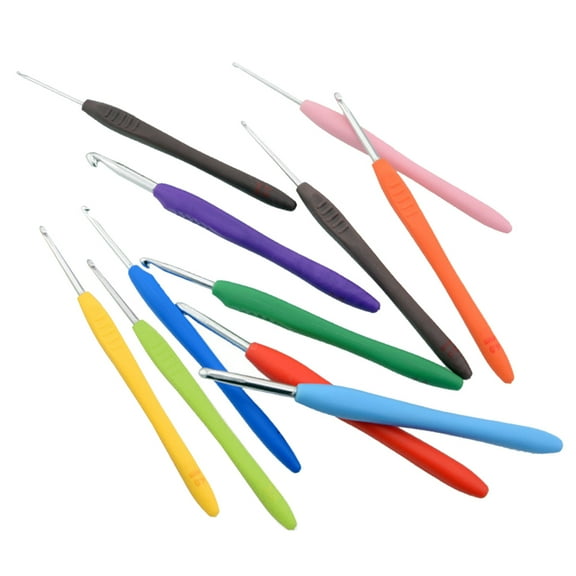 HEMOTON Fashion Crochet Hook Set with Soft Handles for DIY Use Assorted Color 2mm to 8mm