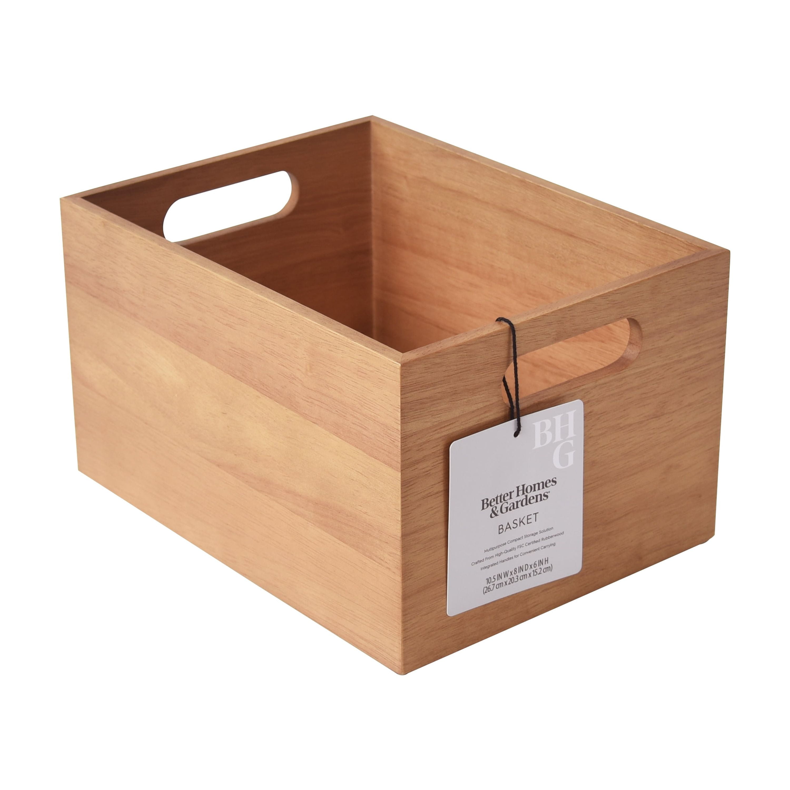Better Homes & Gardens Wood Basket, Light Honey