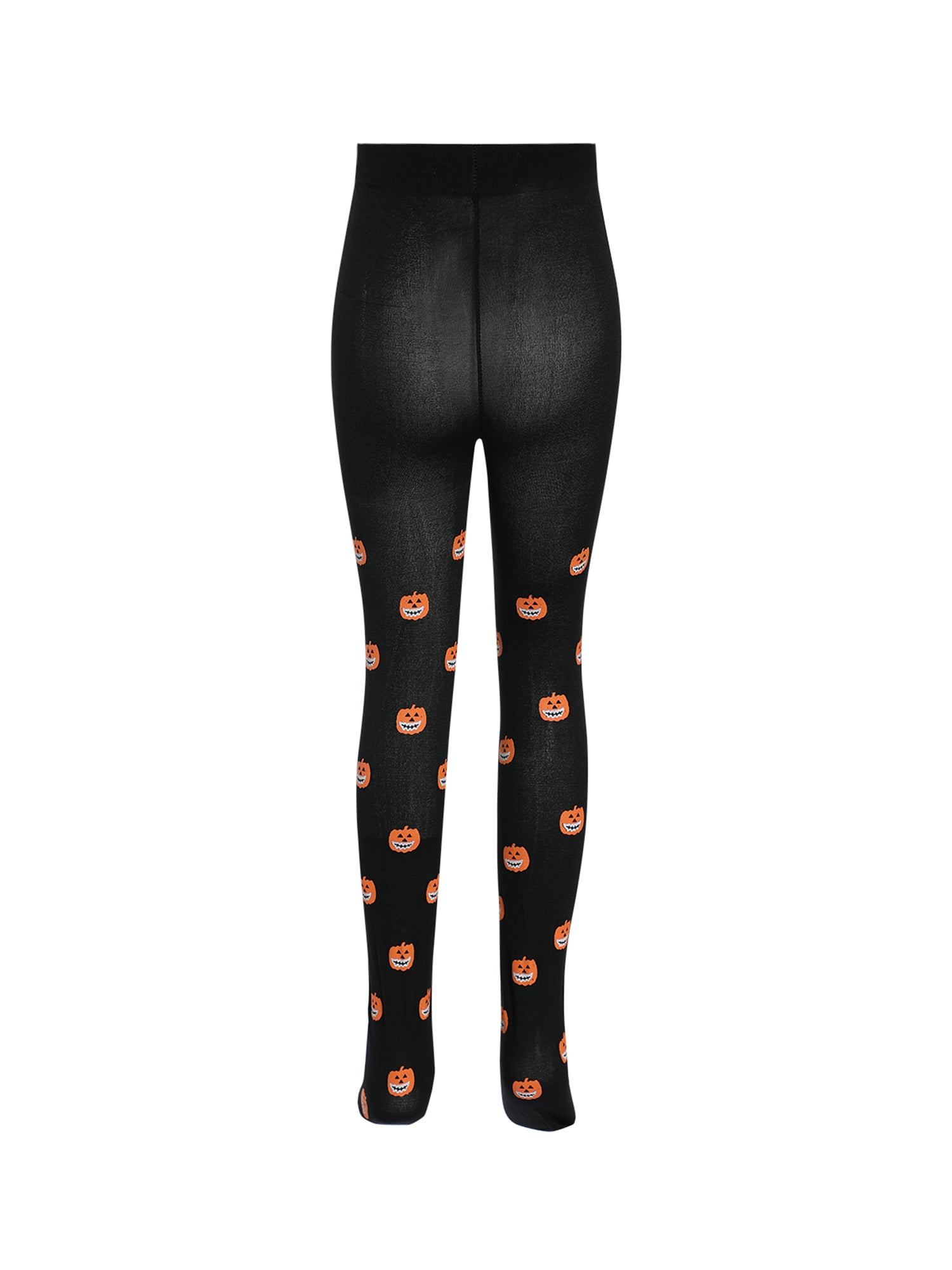 Frobukio Kids Girls Halloween Printed Pantyhose Elastic Waist Warm Socks  Stockings Leggings Pants Black Pumpkin 4-7 Years