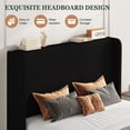 thumbnail image 5 of Amolife Full Size Platform Bed Frame with Velvet Upholstered Wingback Headboard, Black, 5 of 13