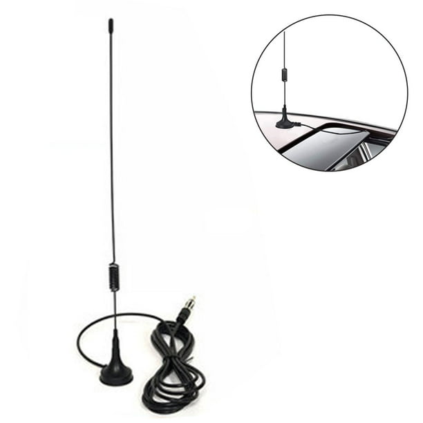 Antena de TV HD digital para interiores UHF/VHF, recepción de doble frecuencia Antena de material totalmente metálico, antena HDTV de atracción magnética digital DVB-T con base de ventosa Adepaton 2035930
