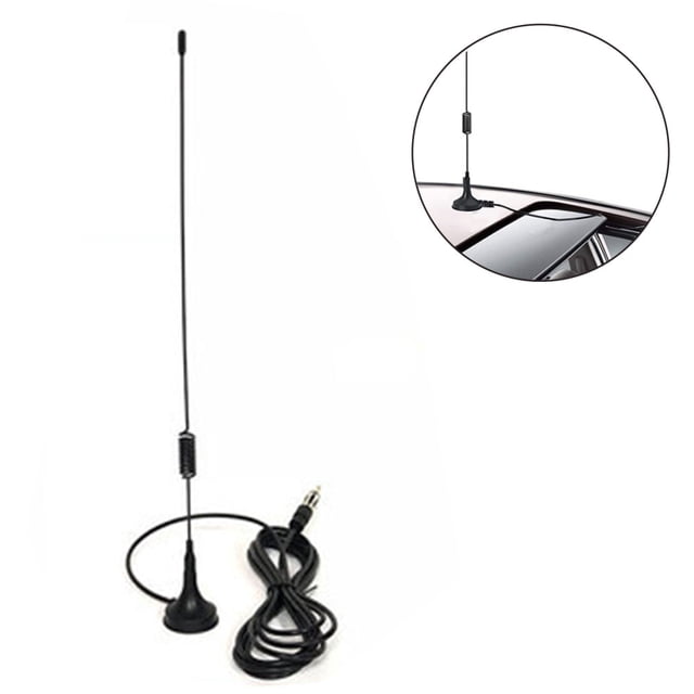 Antena de TV digital HD para interiores UHF/VHF, antena de material totalmente metálico con recepción de doble frecuencia, antena HDTV de atracción magnética digital DVB-T con base de ventosa