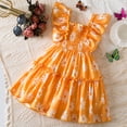 thumbnail image 2 of Coerni Kids Girls Summer Dress Ruffled Shoulder Sundress Butterfly Sleeve Tank Dresses A Line Sundress Toddler Floral Dress, 2 of 5