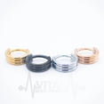 thumbnail image 3 of 16G Triple Layered Hinge Ring - Segment Hoops - Seamless Clicker for Helix, Ear Lobe, Nostril and Septum - Black, Gold, Rose Gold and Silver, 3 of 9