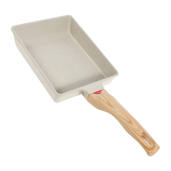 NUAHRHY Tamagoyaki Pan Nonstick Japanese Omelette Pan with Wood Handle Practical Egg Roll Pan Multifunctional Tamago Pan Uniform Heating Egg Frying Pan Rectangle Egg Omelette Pan for Home