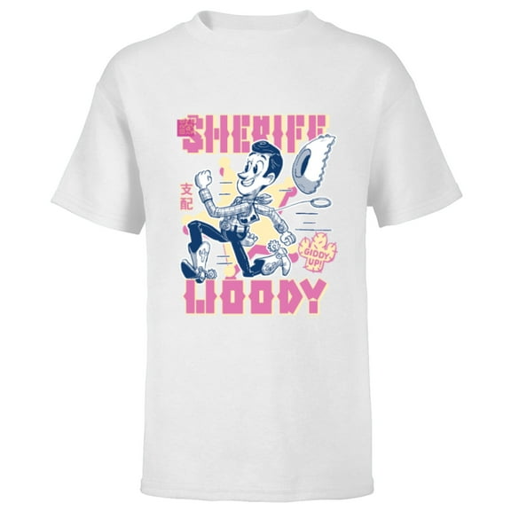 Disney and Pixar’s Toy Story Sheriff Woody Giddy Up - Short Sleeve T-Shirt for Kids - Customized-White