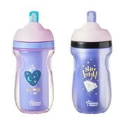 Tommee Tippee Insulated Straw Toddler Tumbler Cup, 12m+, 9oz, 2pk, Girl