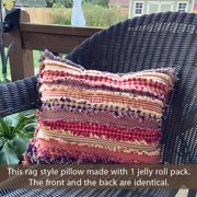 American Heritage Red Blue Homespun Plaid Cotton Fabric 22 pc 2.5 X 44 Precut Roll (Jelly Roll) by JCS