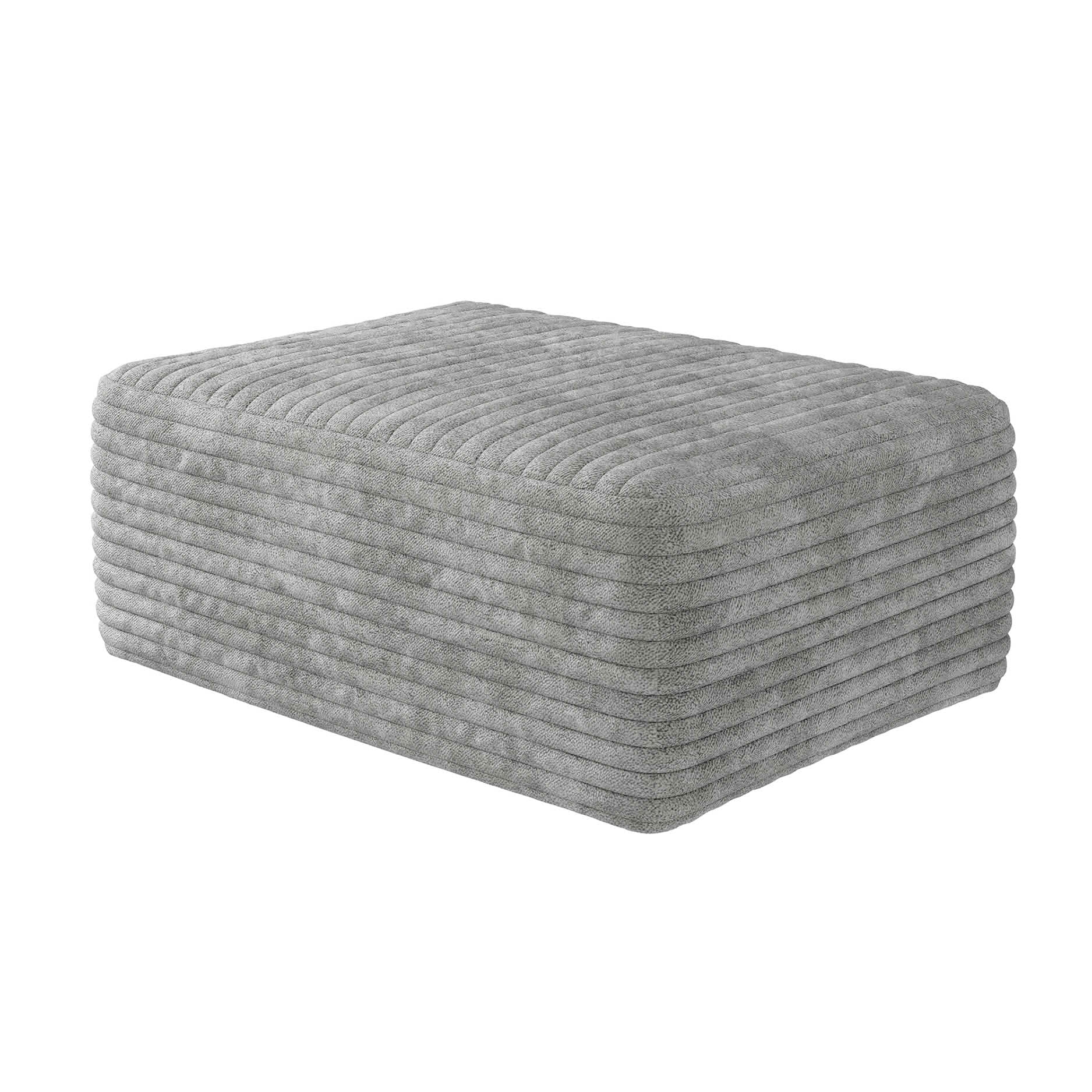 MAYEERTY Corduroy Sofa Ottoman, Plush Soft Fabric Footrest, No Assembly Required Leisure Stool for Living Room and Bedroom