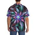 thumbnail image 3 of Balery Chemise Décontractée Abstraite Colorée pour Hommes à Manches Courtes Texturée Été Cubain Plage-TTG, 3 of 5