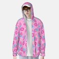 thumbnail image 6 of Rocae Pink Donuts Print Breathable Sun Protection Hoodie Quick-Dry Lightweight Long Sleeve Hoodie Unisex Running Sports Shirt X-Large, 6 of 9