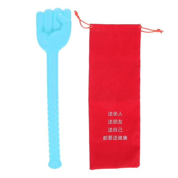 Martillo de masaje de puño con meridianos de silicona y mango flexible antideslizante (azul)