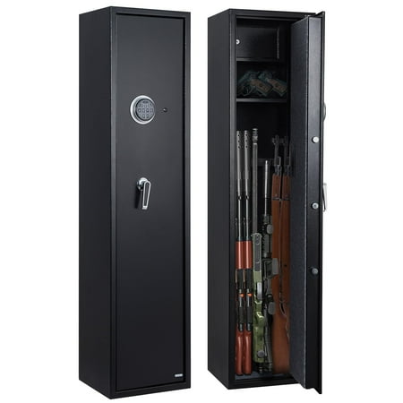 Danolapsi Gun Safe 5-6 Rifle Gun Safe for Home Rifle and Pistols Integrated Gun Safes No Assembly Required with Combination Lock&Emergency Lock Quick Access Safes with Removable Shelf for Shotguns