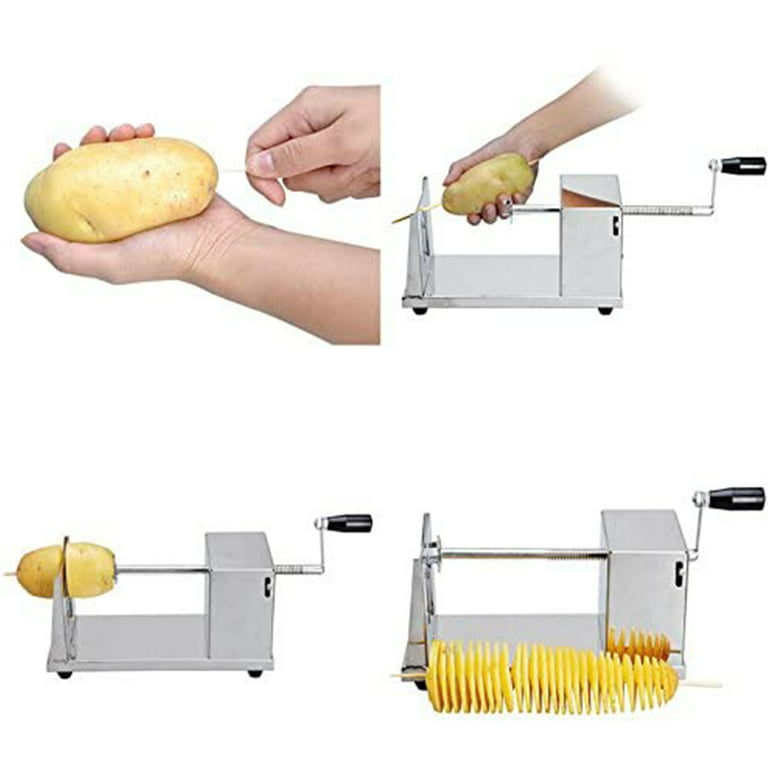 Generic (3 Pieces)3 String Potato Spiral Cutter String Rotate Potato Chips Tower  Slicer DIY Manual Twisted Potato Cutter Useful Kitchen Gadgets WEF