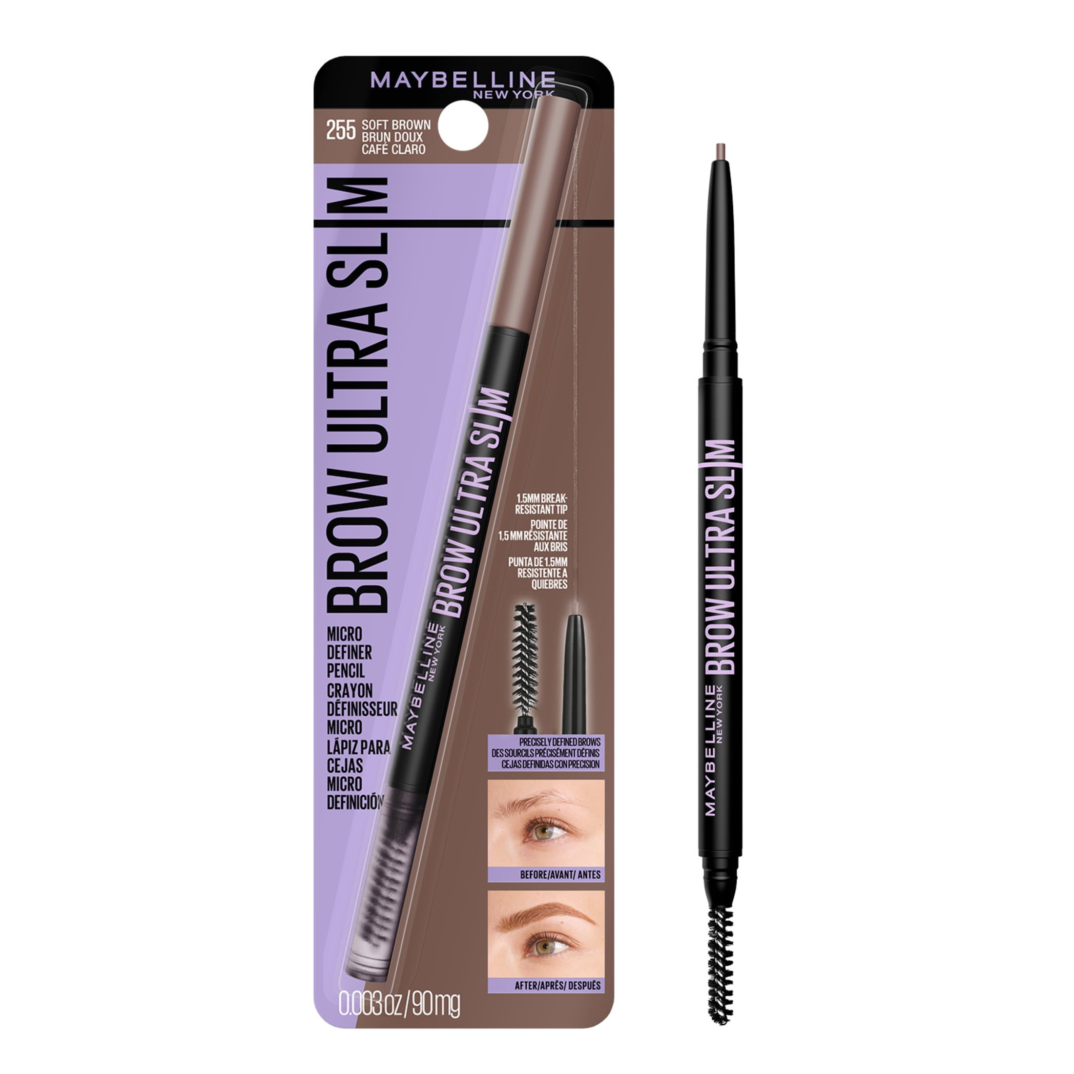 (6 pack) Maybelline Express Brow Ultra Slim Pencil Eyebrow Makeup, Soft Brown