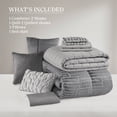 thumbnail image 3 of Luxurious 10Piece Queen Bedding Sets Jacquard Polyester Comforter in Grey, 3 of 12