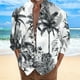 thumbnail image 3 of Camisas De Mezclilla Para Hombre Camisa de manga larga con estampado 3D digital y cuello con botones sueltos para ocio en la playa para hombre (Grey, XL), 3 of 4