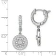 thumbnail image 2 of FJC Finejewelers 925 Sterling Silver Rhodium Plated CZ Hinged Hoop Dangle Earrings 27 mm x 12 mm, 2 of 6