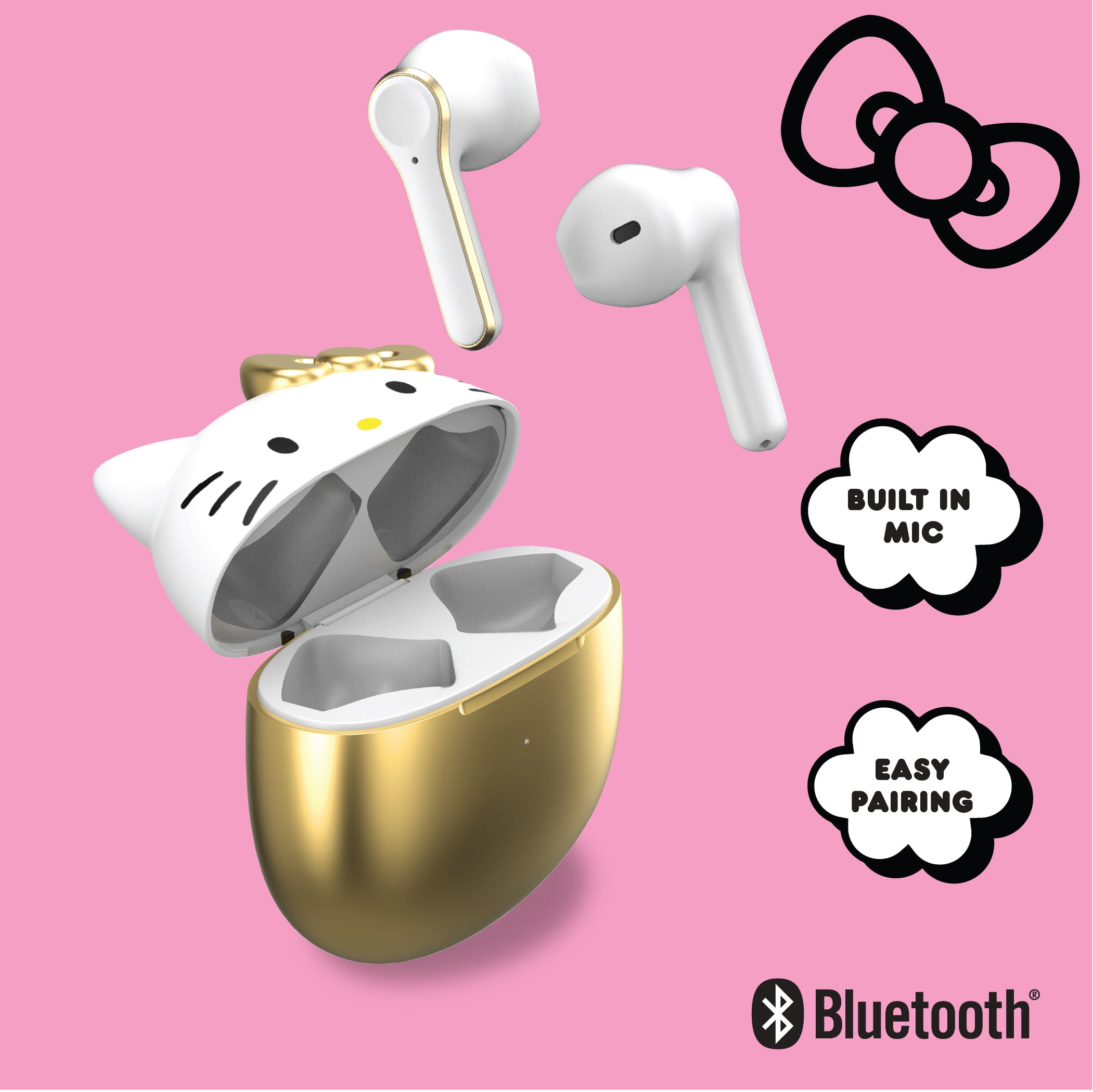 Hello Kitty Wireless Earbuds with Charging Case - True Wireless Earbuds Bluetooth