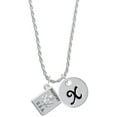 thumbnail image 1 of Delight Jewelry Silvertone U.S. Passport Silvertone Script Initial Disc - X - Charm Necklace, 20"+3", 1 of 1