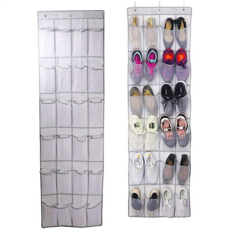 Space-saving Hanging Shoe Organizer With 24 Pockets And Hanger For