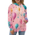 thumbnail image 4 of Colorful Hot Air Balloons And Flowers Men's Women New Sweatshirt Hoodie Men's Plus Size Sweatshirt Hooded Sweatshirt 3d Printed Street Men's Cloth, 4 of 6