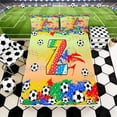 thumbnail image 3 of Erosebridal Letter Z Orange Gradient Soccer Ball Print Full Size Sheets, Sports Monogram Bed Sheets for Kids Boys and Girls, 1 Flat Sheet, 1 Fitted Sheet and 2 Pillowcases, 3 of 6