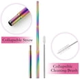 thumbnail image 3 of 2 Pack Reusable Collapsible Straw, Portable Reusable Drinking Straws, with Keychain, Cleaning Brushes, Perfect for Travel, Gifts, 3 of 4
