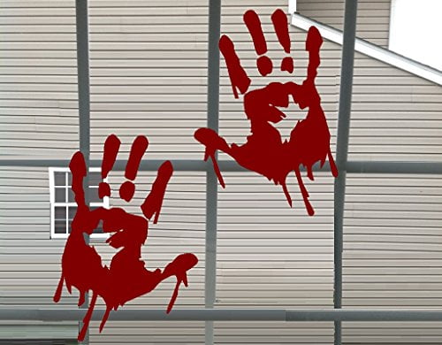 Halloween Bloody Gel Window Cling Stickers ~ Hand 