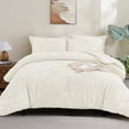 thumbnail image 5 of ANGENIA Comforter Sets for King Bed - 7 Pieces Ivory Bed in a Bag King Soft Lightweight Fluffy Boho Tufted Bed Sets with Comforter, Sheets, Pillowcases & Shams, 5 of 7