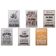 thumbnail image 1 of Urban Trends Collection 26718-AST Wood Rectangle Wall Art with Painted Quotes Design on Four Vertical Wood Combination & Key Hole Back Hanger, Assortment of Six Painted Finish - Polychromatic, 1 of 1