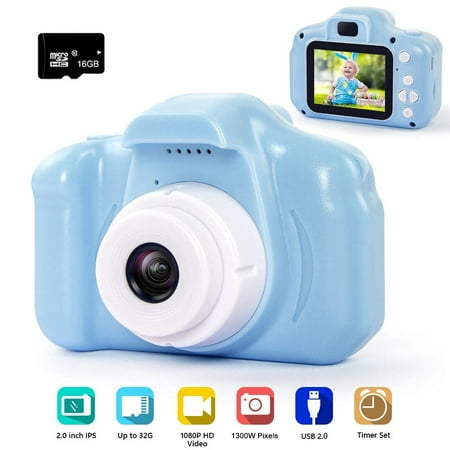 Amerteer Kid Camera for Girls or Boys Age 3-12, 13MP 1080P Toddler Digital Camera with 16G TF Card and 13 Mega Pixel Lens 2.0 inch FHD Screen for Children Birthday Christmas Toy