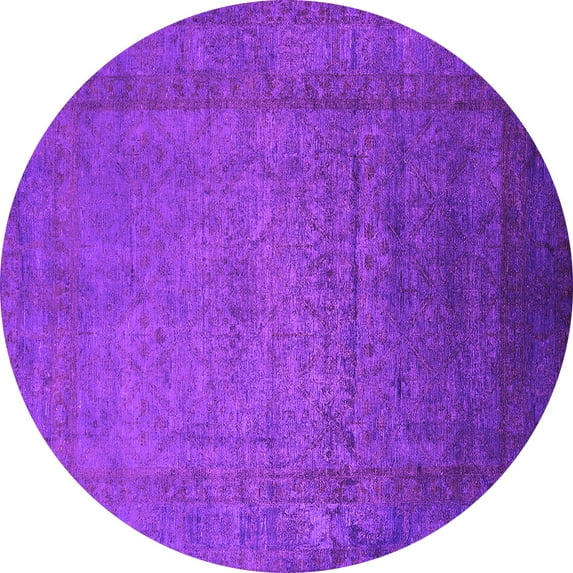 Ahgly Company Indoor Round Oriental Pink Industrial Area Rugs, 4' Round