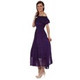 thumbnail image 4 of Sakkas Stonewashed Off Shoulder Crepe Hem Peasant Dress - Purple - One Size, 4 of 4