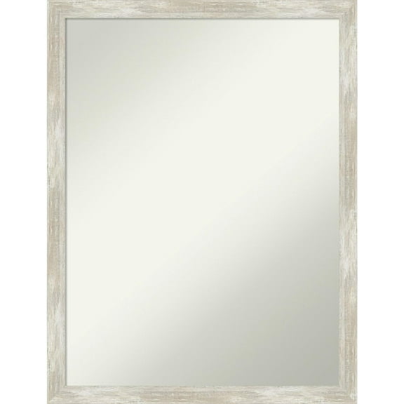 Amanti Art Crackled Metallic Narrow Framed Non-Beveled Bathroom Vanity Wall Mirror - 20 x 26 in