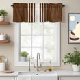 thumbnail image 2 of Brown White Stripe Kitchen Curtain Valances for Windows Farmhouse Short Curtains, Modern Rustic Vertical Striped Rod Pocket Valance Curtain for Bedroom Cafe Living Room 42"x12", 2 of 8