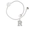 thumbnail image 2 of Delight Jewelry Silvertone Crystal Initial - R - Silver-tone Rose Link Chain Bracelet, 6.25"+1.75" Extender, 2 of 4