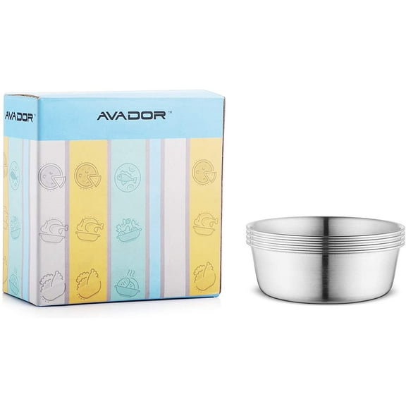 AVADOR Toddler Set of 4 Bowl 18/8 Stainless Steel Products for Kids Dining | Camping | Outdoor BPA Free Dishwasher Safe